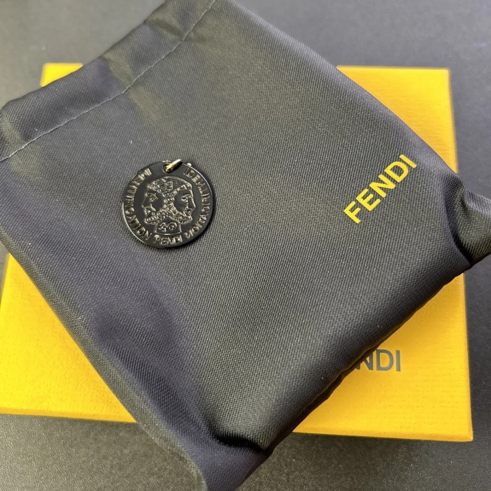 100% Authentic Fendi Identification Charm for bracelet or necklace Black